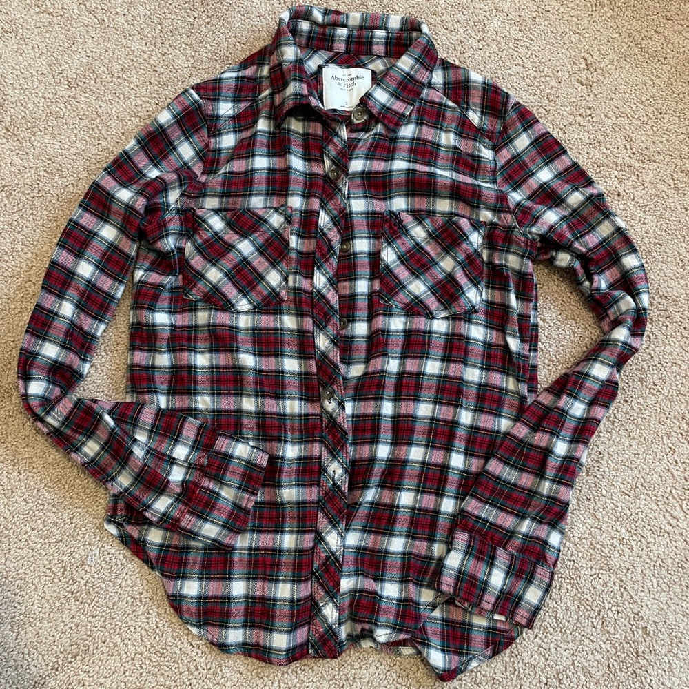 Abercrombie & Fitch red flannel shirt size Sm